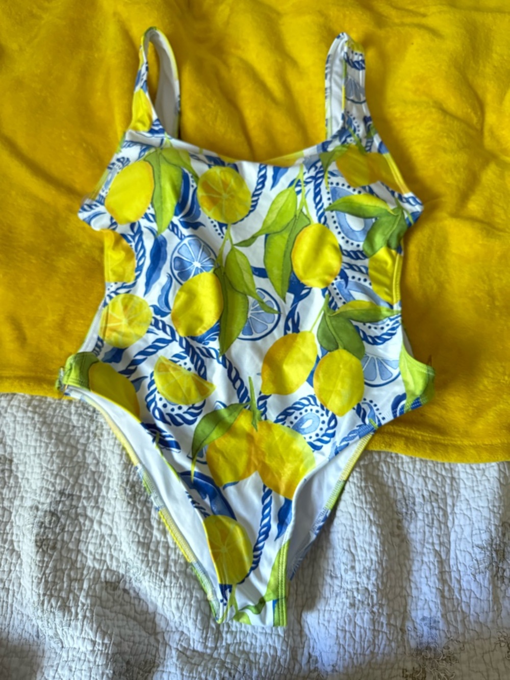 Kenny Flowers Positano Gold Ring Lemon-Print One-Piece Swimsuit - Picture 6 of 12